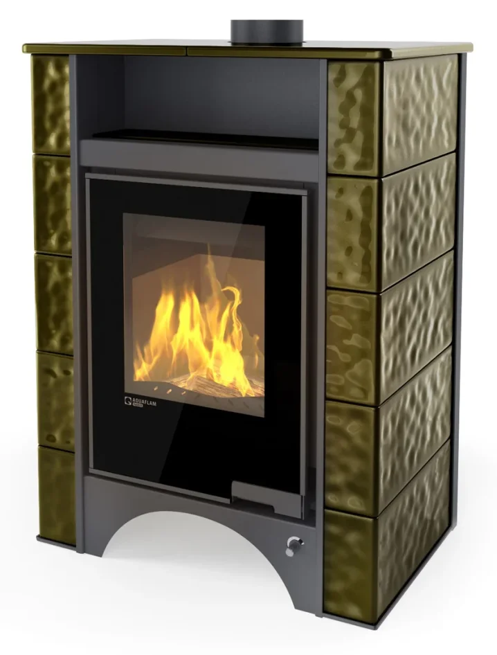 Krbová kachlová kamna HS FLAMINGO AQUAFLAM VARIO PERU 11/5 - zelená produktové foto