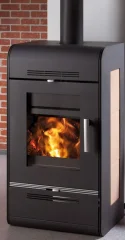 Krbová kamna HAAS+SOHN ANDRUS TV ČERNÁ/BÉŽOVÁ DLAŽBA