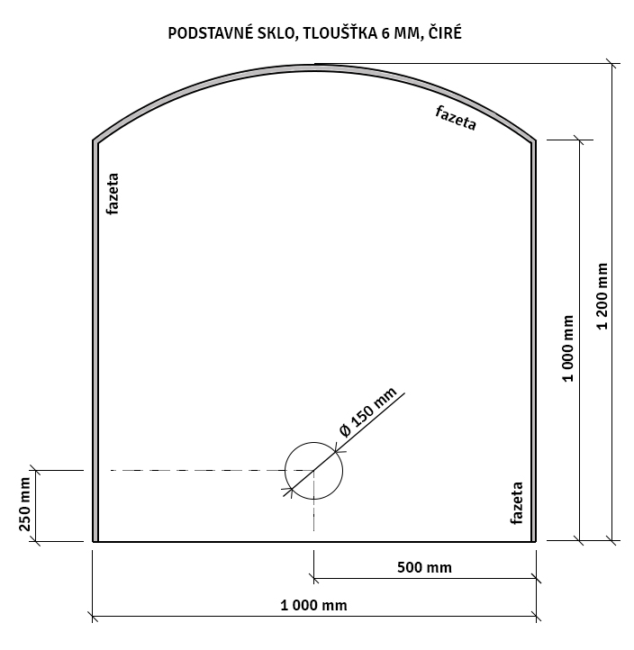 PODSTAVNÉ SKLO POD KAMNA NA ZAKÁZKU