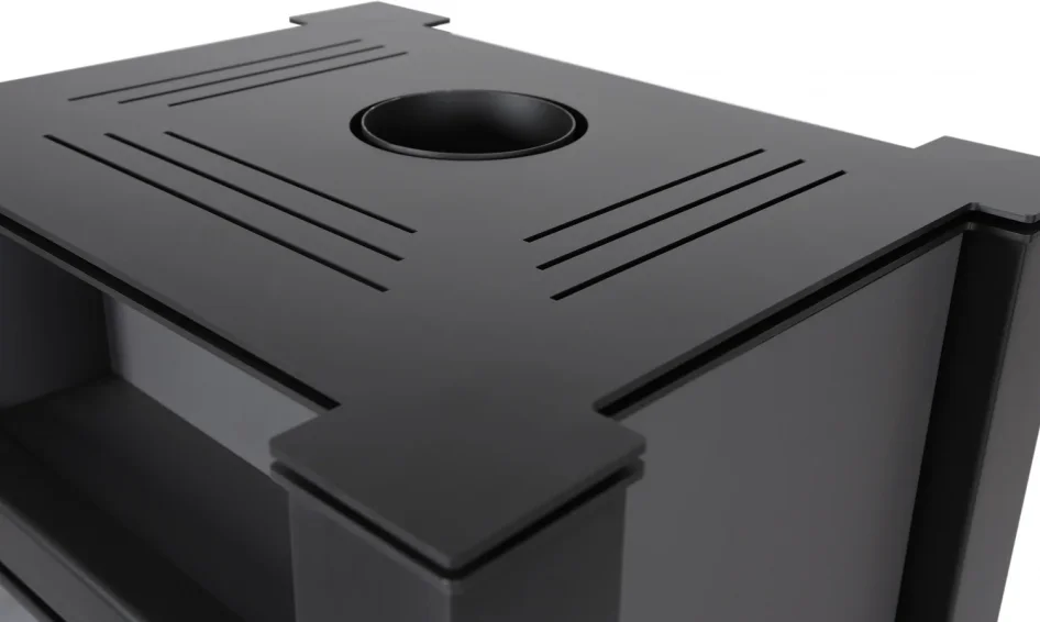 Krbová plechová kamna HS FLAMINGO AQUAFLAM VARIO LEND 11/5 šedá detail