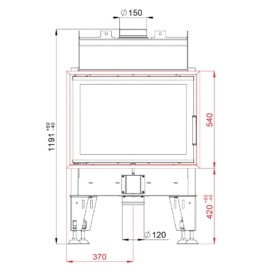 Krbová vložka BEF HOME THERM 7 PASSIVE - rozměry