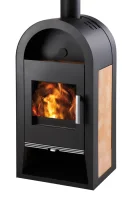 Krbová kamna HAAS+SOHN NIVALA TV ČERNÁ/BÉŽOVÁ DLAŽBA - produktové foto