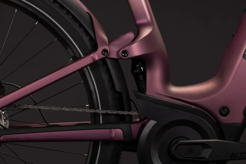 Elektrokolo CUBE NURIDE HYBRID ONE11 HPC SLX 800 EASY ENTRY MAUVE´N´BLACK 2027 pružení