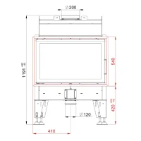 Krbová vložka BEF HOME THERM 8 PASSIVE - rozměry Krbová vložka BEF HOME THERM 8 PASSIVE - rozměry