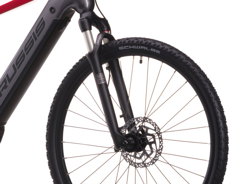 Elektrokolo CRUSSIS E-CROSS 9.11 715 WH 2026 detail vidlice