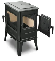 Litinová krbová kamna DOVRE TAI 45WD - detail bočního otevírání