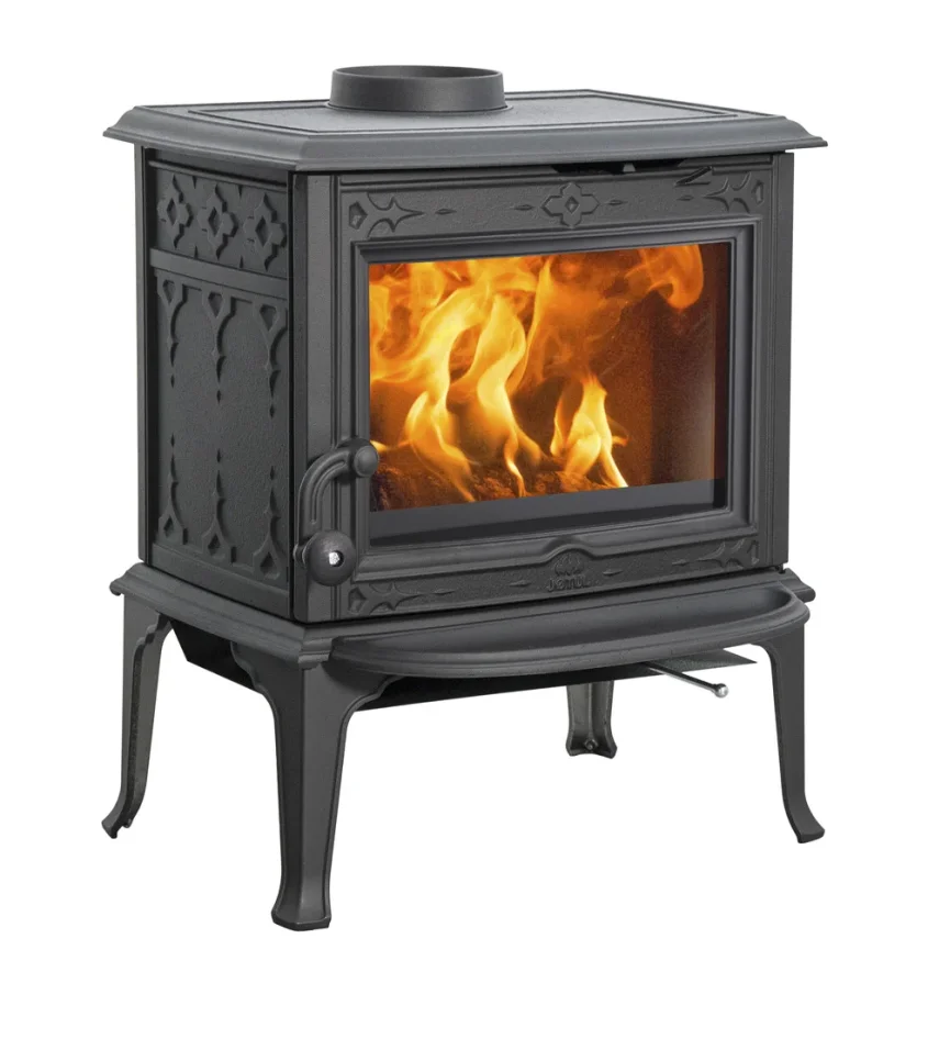 Litinová krbová kamna JOTUL F 100 ECO LL SE ČERNÝ LAK - boční pohled