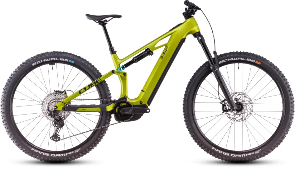 Celoodpružené elektrokolo CUBE STEREO HYBRID ONE44 HPC RACE FLASHLIME´N´BLUE 2025