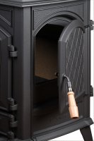 Litinová krbová kamna DOVRE 760WD - černý lak 4 detail bočního přikládání