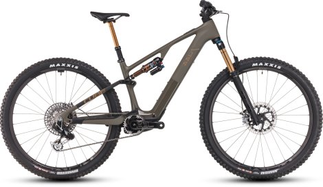 Celoodpružené elektrokolo CUBE AMS HYBRID ONE44 C:68X SUPER TM 29 DUSTYOLIVE´N´GOLD 2025
