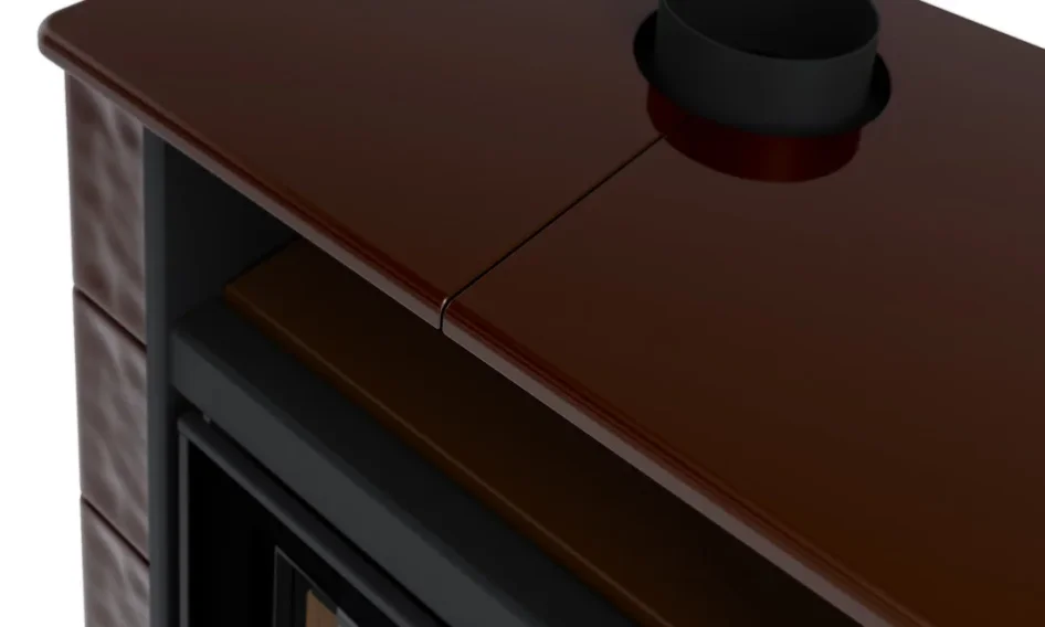 Krbová kachlová kamna HS FLAMINGO AQUAFLAM VARIO PERU 11/5 - hnědá detail III