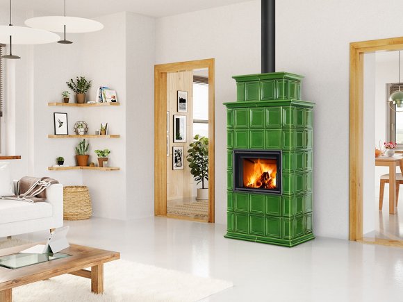 Baracca - designová kamna s kachlemi ruční výroby