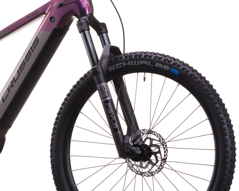 Elektrokolo CRUSSIS E-GUERA 10.11 894 WH 2026 detail vidlice