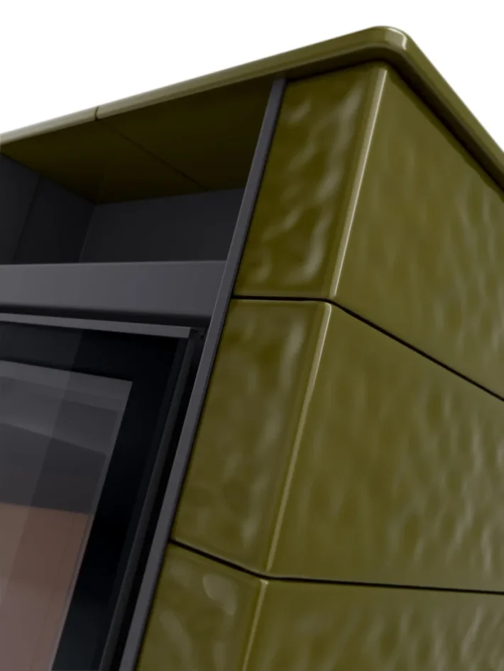 Krbová kachlová kamna HS FLAMINGO AQUAFLAM VARIO PERU 11/5 - zelená detail