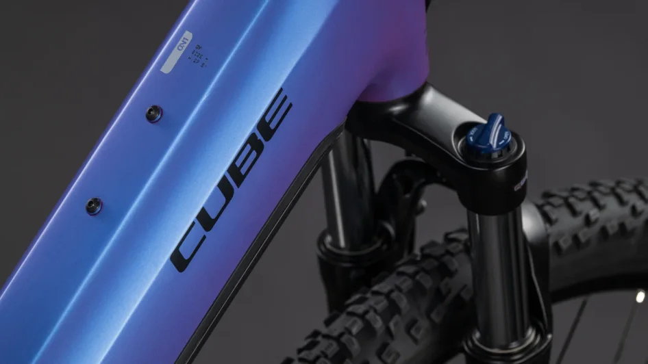Elektrokolo CUBE REACTION HYBRID ONE 800 EASY ENTRY BLUEIRIS´N´REFLECT 2026 detail rámu