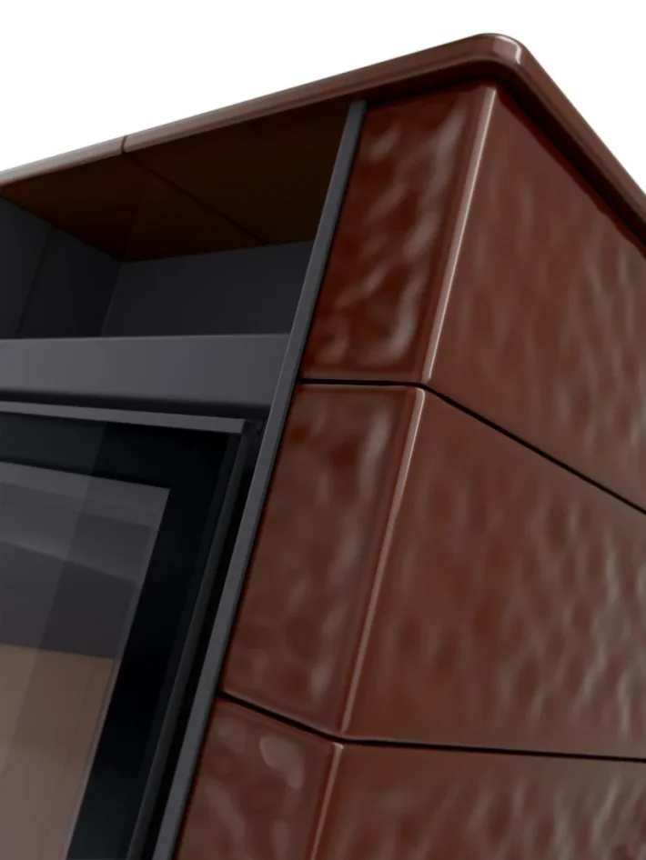 Krbová kachlová kamna HS FLAMINGO AQUAFLAM VARIO PERU 11/5 - hnědá detail I