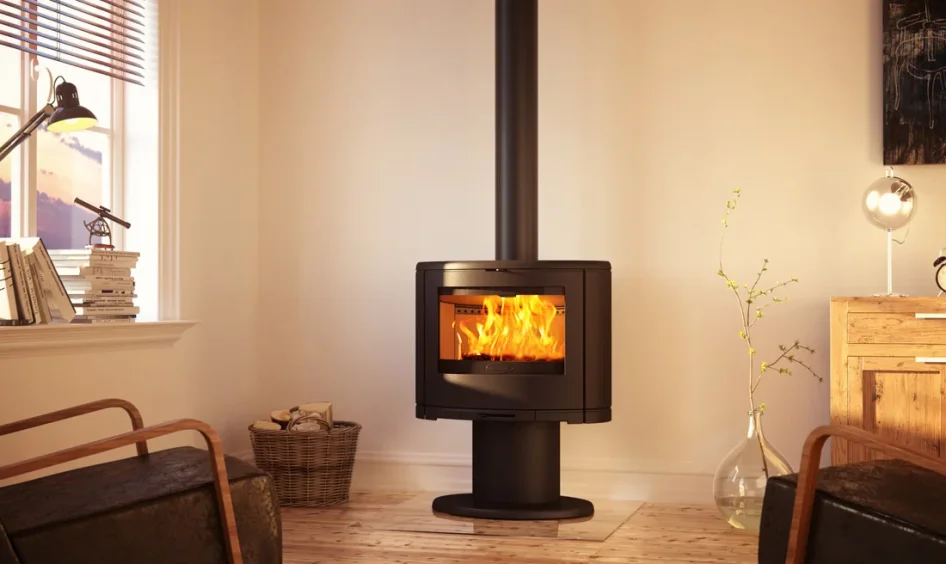 Litinová krbová kamna DOVRE BOW/P - v interiéru