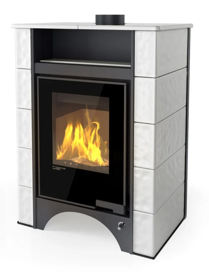 Krbová kachlová kamna HS FLAMINGO AQUAFLAM VARIO PERU 11/5 - bílá detail III