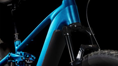 Celoodpružené elektrokolo CUBE STEREO HYBRID ONE22 SLX ELECTRICBLUE´N´BLACK 2025