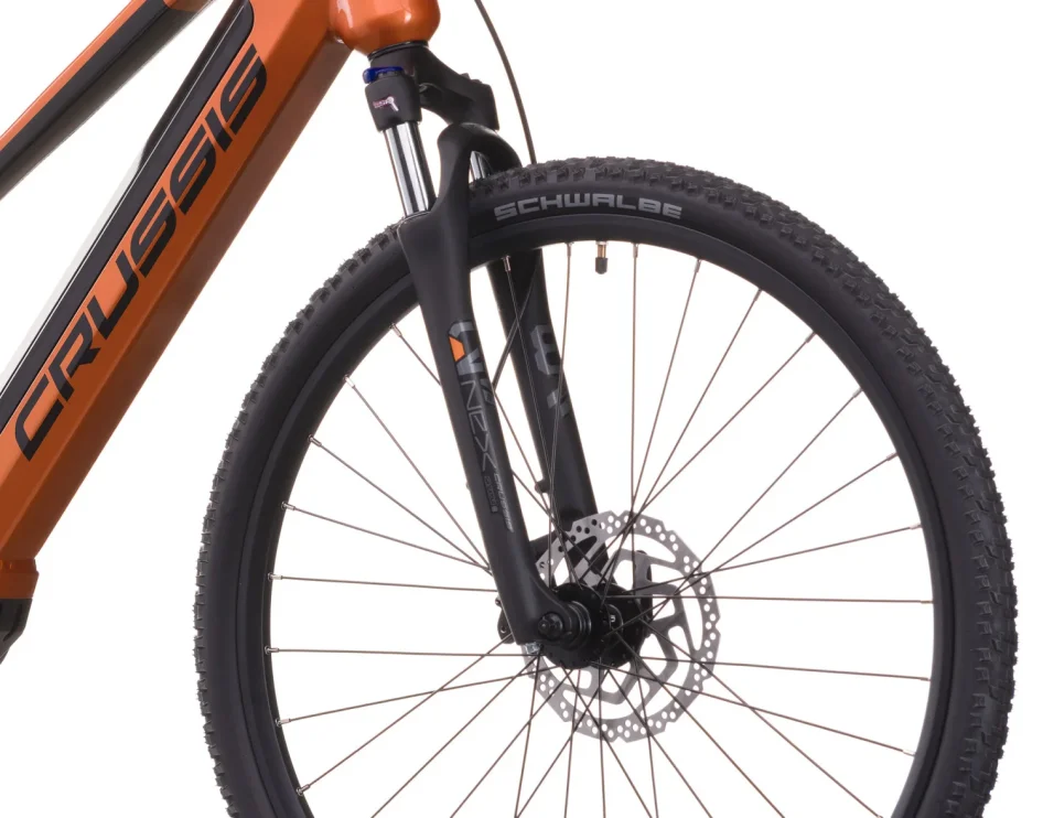 Elektrokolo CRUSSIS E-CROSS LOW 7.11 518 WH 2026 detail vidlice