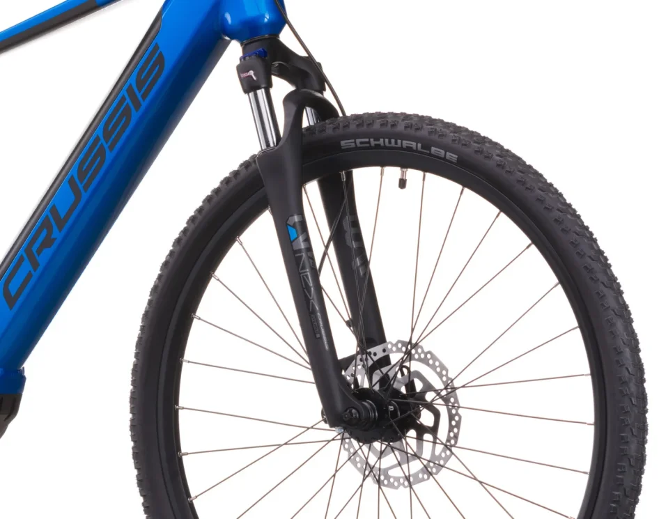 Elektrokolo CRUSSIS E-CROSS 7.11 715 WH 2026 detail vidlice