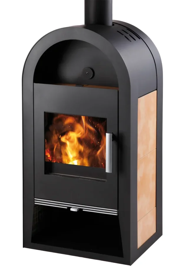 Krbová kamna HAAS+SOHN NIVALA TV ČERNÁ/BÉŽOVÁ DLAŽBA - produktové foto