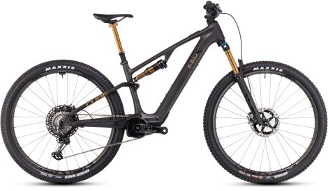 Celoodpružené elektrokolo CUBE AMS HYBRID ONE44 C:68X SLT 29 CARBON´N´GOLDDUST 2025