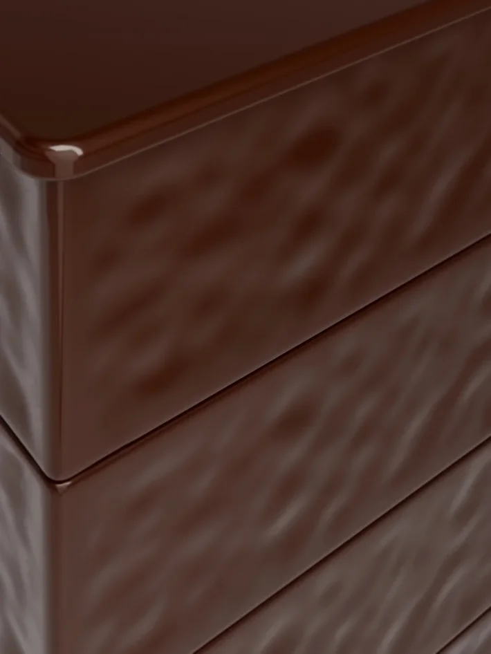 Krbová kachlová kamna HS FLAMINGO AQUAFLAM VARIO PERU 11/7 ER - hnědá detail keramiky I