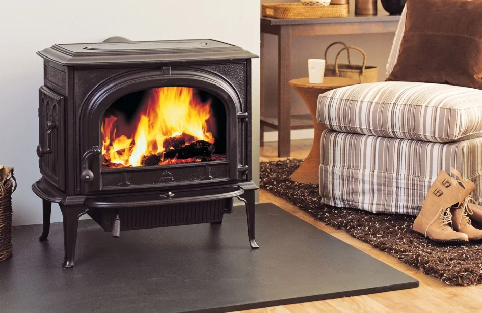 Litinová krbová kamna JOTUL F 500 ECO SE ČERNÝ LAK - v interiéru