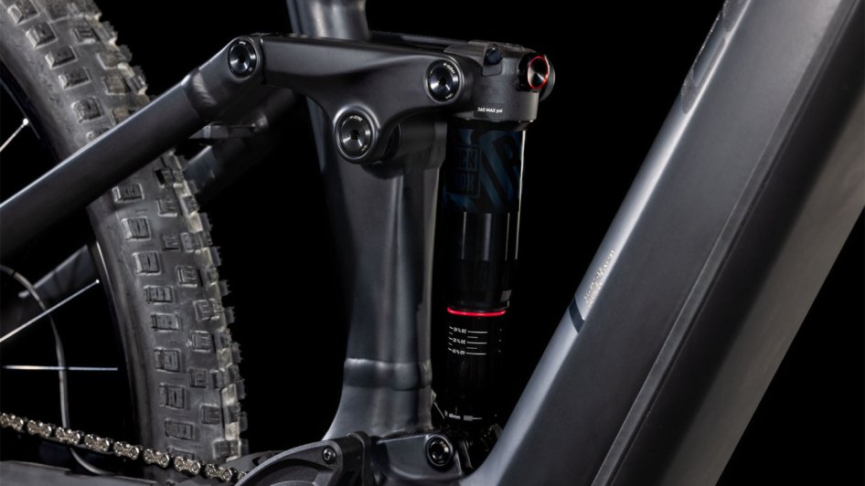 Celoodpružené elektrokolo CUBE STEREO HYBRID ONE44 EX BLACKLINE 2025 detail tlumiče