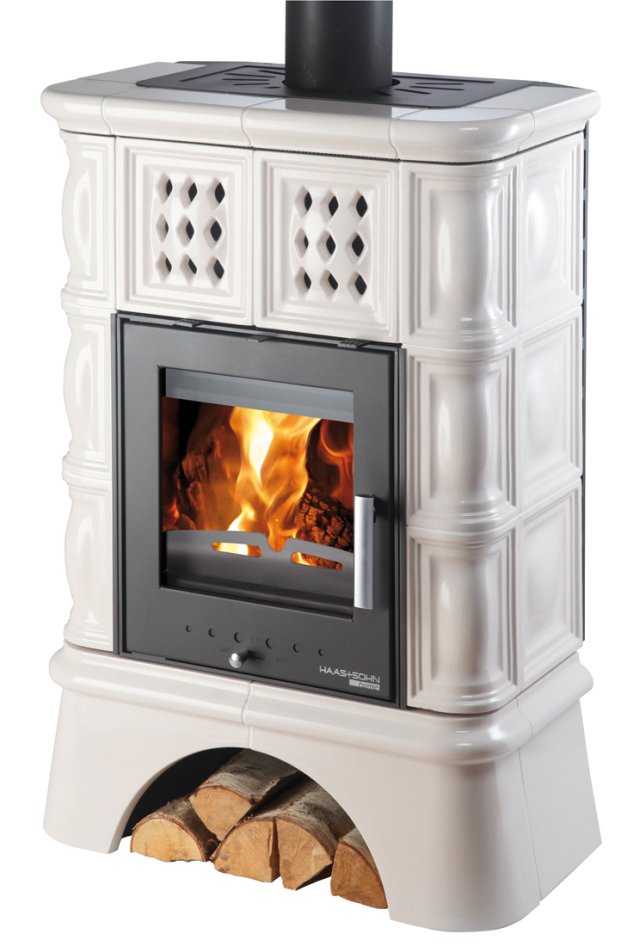 Krbová kachlová kamna HAAS+SOHN TREVISO TV II KACHLOVÝ SOKL - slonová kost II