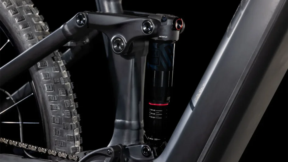 Celoodpružené elektrokolo CUBE STEREO HYBRID ONE44 EX BLACKLINE 2025 detail tlumiče