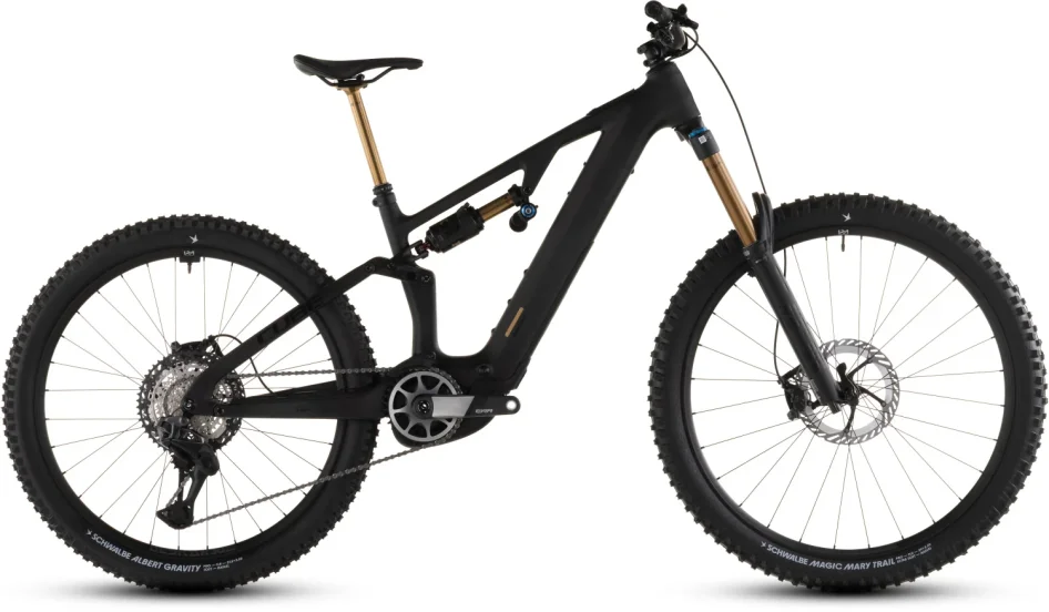 Celoodpružené elektrokolo CUBE AMS HYBRID 177 C:62 AT CARBON´N´GOLD 2026