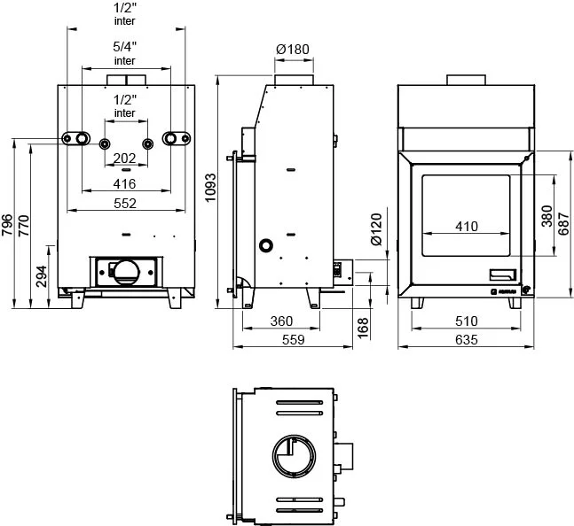 Krbová vložka HS FLAMINGO AQUAFLAM 17 AR nákres rovná
