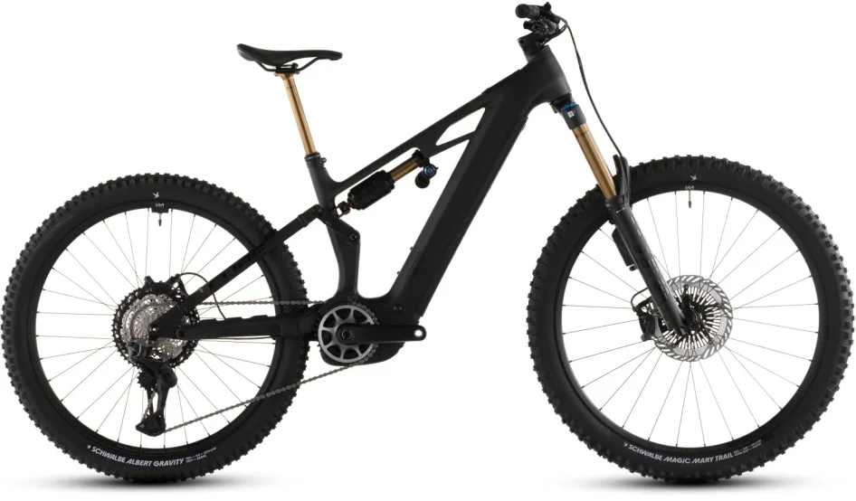 Celoodpružené elektrokolo CUBE STEREO HYBRID ONE77 HPC AT CARBON´N´GOLD 2026