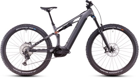 Celoodpružené elektrokolo CUBE STEREO HYBRID ONE44 HPC SLX SLABGREY´N´ORANGE 2025